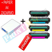 CMYK sada HP 504A (CE250A/ CE251A/ CE252A/ CE253A) + kancelársky papier A4 ZADARMO - kompatibilný