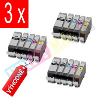 Sada 3 x Canon Multipack ( PGI-520 Bk/ CLI-521 CMYK) - kompatibilný