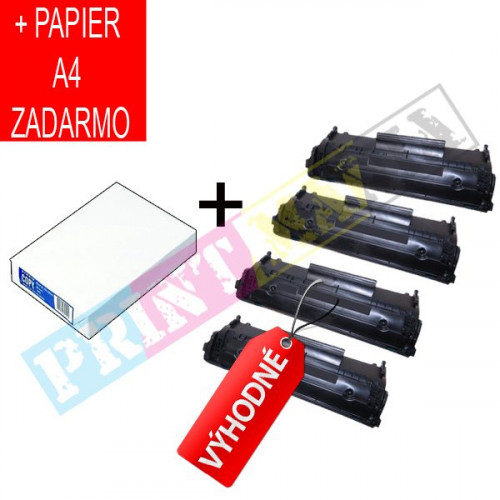 Sada 4 x HP Q2612A + kancelársky papier A4 ZADARMO - kompatibilný