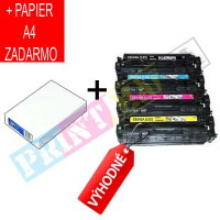 CMYK sada HP 125A (CB540A/ CB541A/ CB542A/ CB543A) + kancelársky papier A4 ZADARMO - kompatibilný