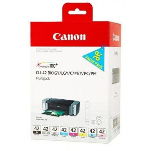 Multipack Canon CLI-42 (6384B010) BK/C/M/Y/LC/LM/GY/LGY - originálny
