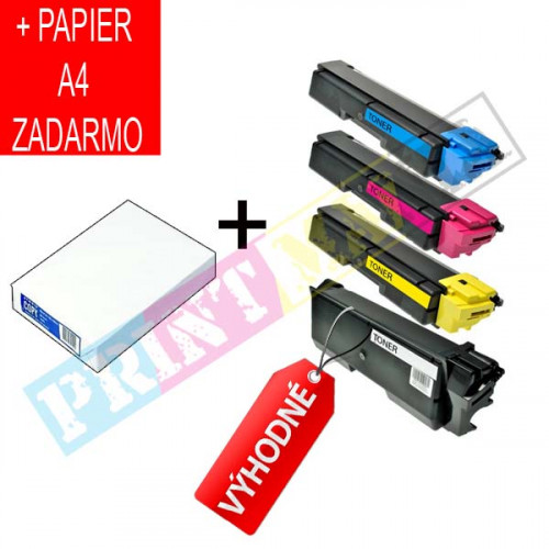 Multipack Kyocera TK-580 (1T02KT0NL0, 1T02KTCNL0, 1T02KTBNL0, 1T02KTANL0) CMYK - kompatibilný + kancelársky papier A4